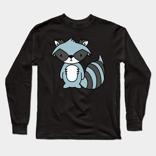 Blue Racoon Long Sleeve T-Shirt by OHH Baby